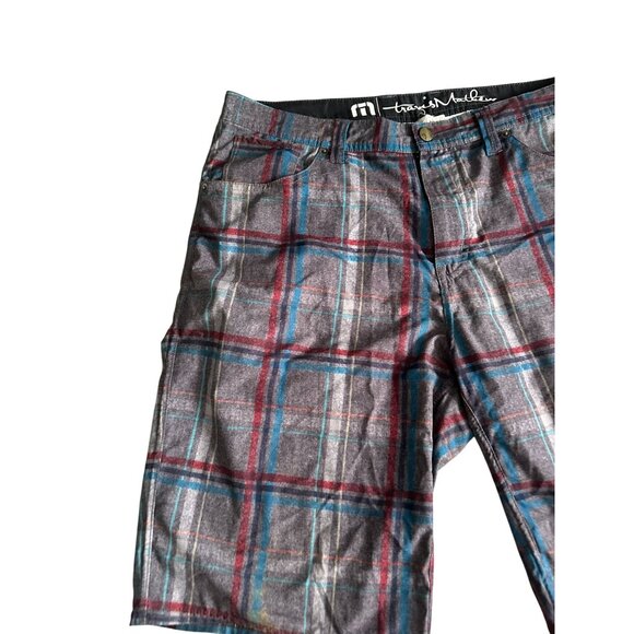 TRAVIS MATHEW Men's Gray Plaid Shorts Size 34 - Picture 3 of 9